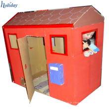 Casa de papel ondulada para crianças, brinquedos da casa do cartão da arte finala do cartão